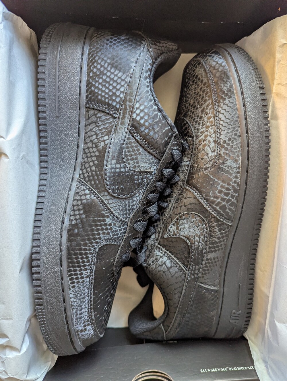Kobe Bryant Mamba Black Nike Air Force 1 Low Size 11 NEW